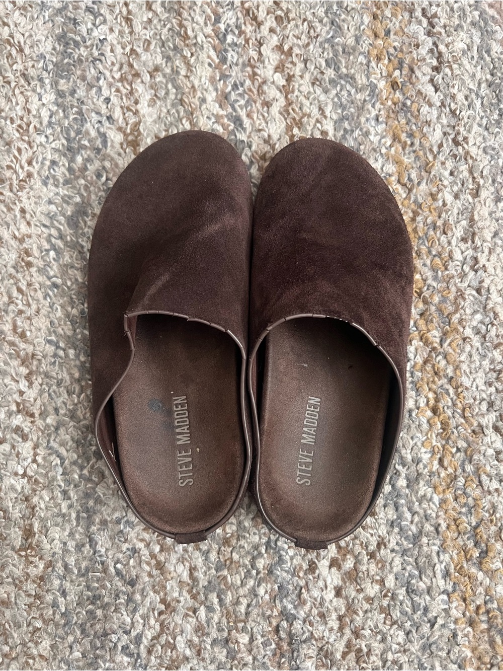 Steve Madden Dark Brown Suede Slip-On Clogs